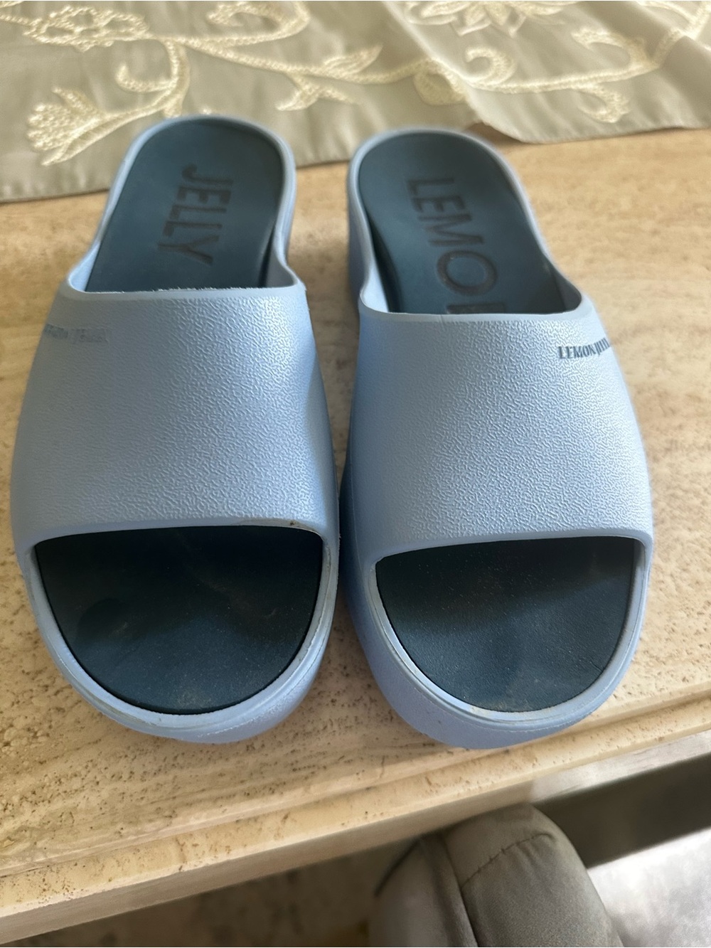 Lemon Jelly Women's Slide Sandals in Light Blue